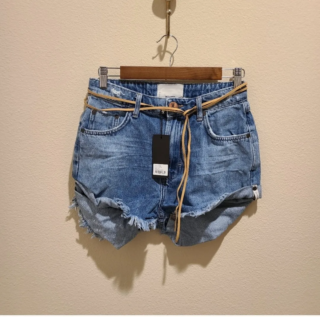 One Teaspoon Pacifica Mid Waist Bandits Jean Shorts