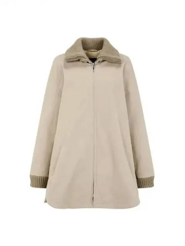 Overseas Station Season Big Chance 8 18 Women s Rib Tissue Point Zip Up Coat Beige 271536