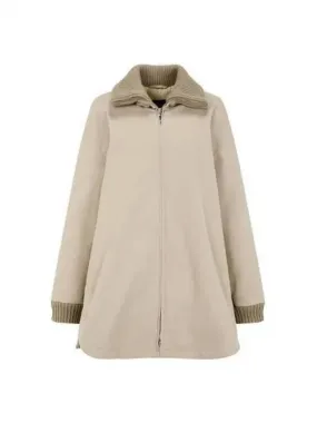 Overseas Station Season Big Chance 8 18 Women s Rib Tissue Point Zip Up Coat Beige 271536