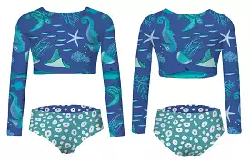 Pepita & Me - Fiesta En El Mar Azul Morado Longsleeve Bikini