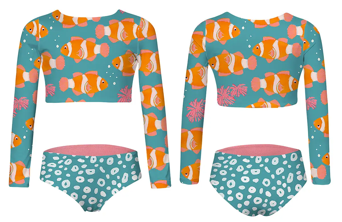 Pepita & Me -  Nemo Y Anemona Aguamarina Longsleeve Bikini