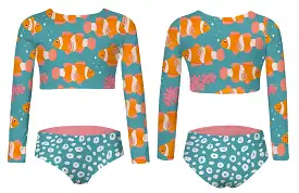 Pepita & Me -  Nemo Y Anemona Aguamarina Longsleeve Bikini