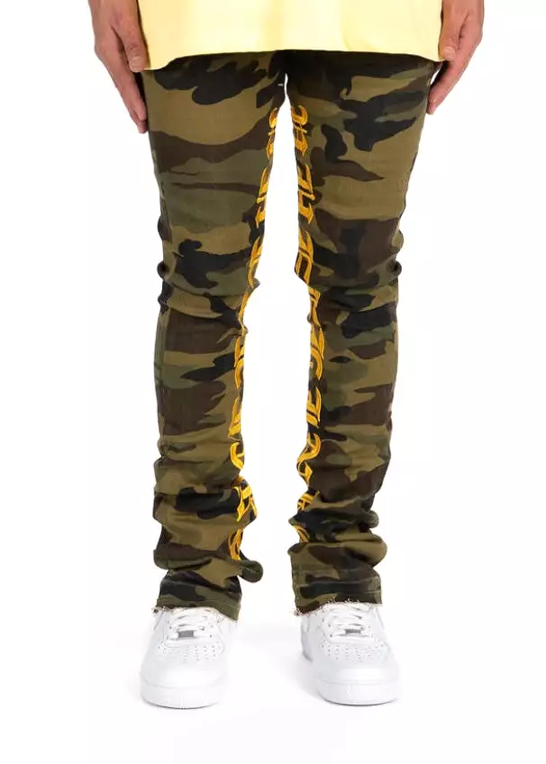 Pheelings “Against All Odds” Camo Flare Stacked Jeans