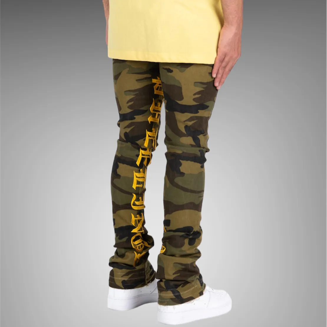 Pheelings Against All Odds Flare Stack Denim PH-SS23-52 Camo Yellow