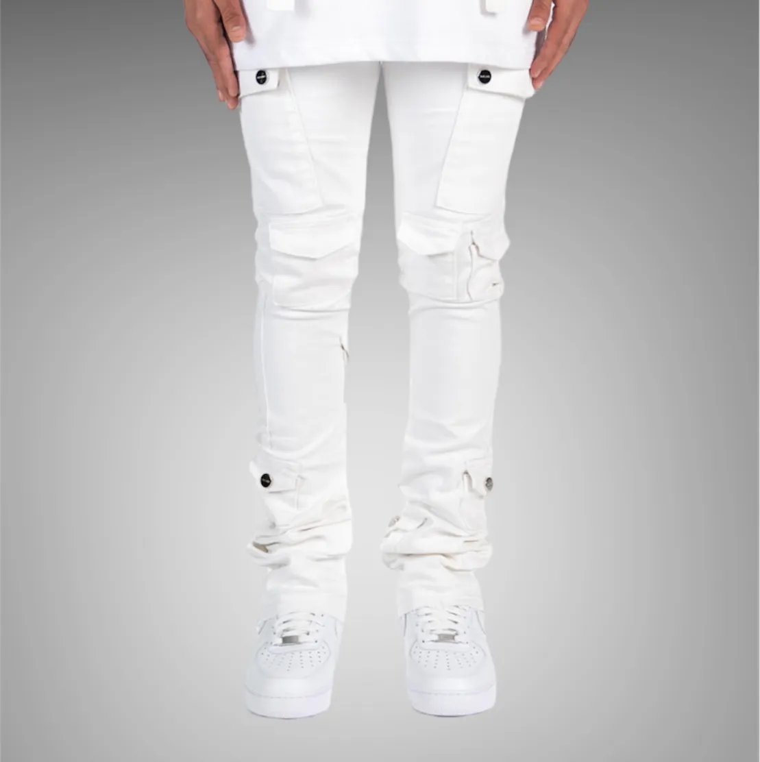 Pheelings My Pleasure Cargo Flare Stack Denim PH-SS23-59 Pure White