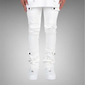 Pheelings My Pleasure Cargo Flare Stack Denim PH-SS23-59 Pure White