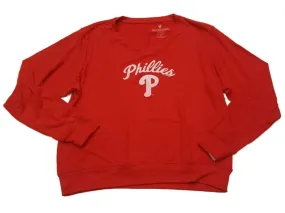 Philadelphia Phillies SAAG WOMENS Red Ultra Soft Defect V-Neck Sweater