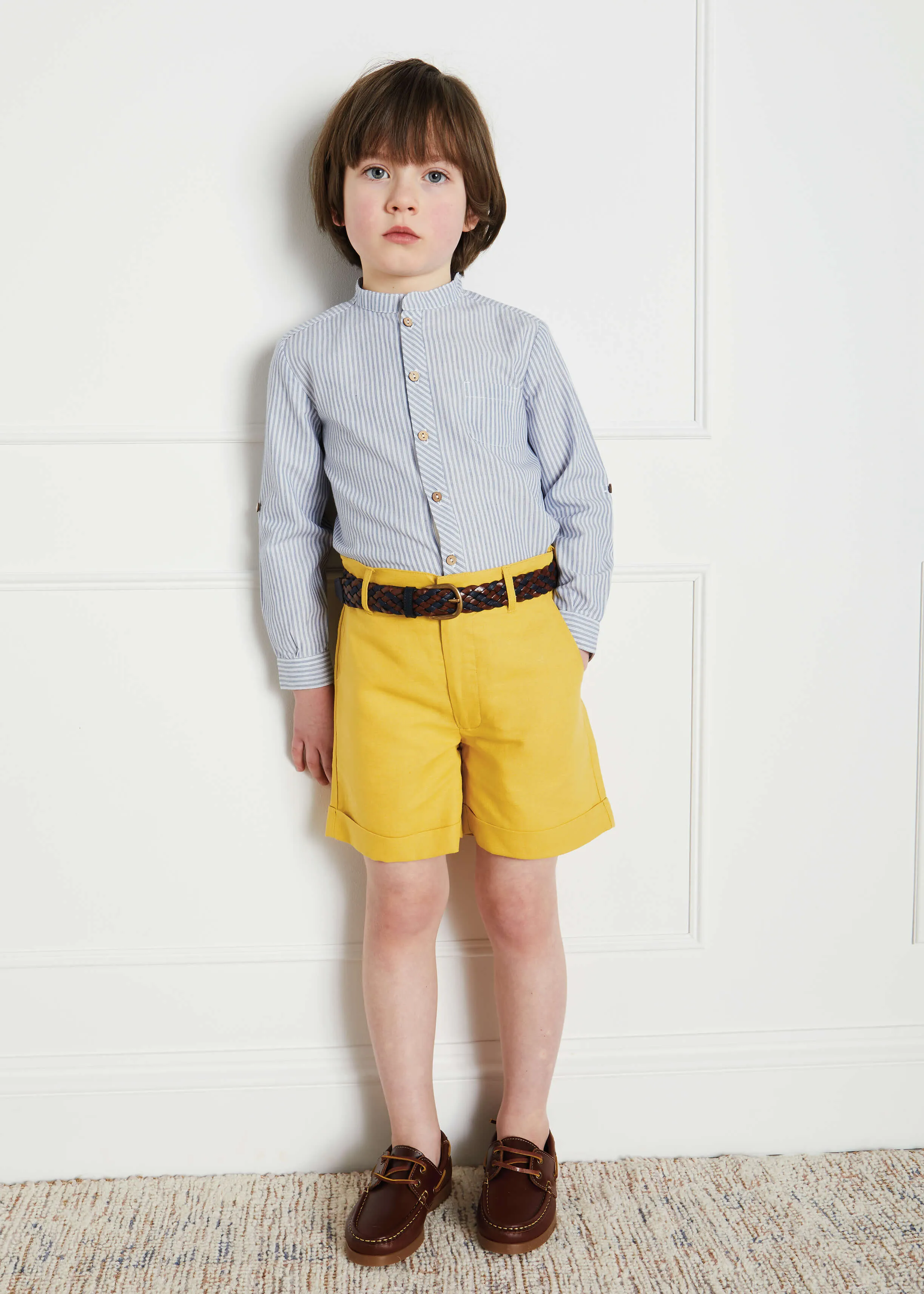 Pocket Detail Shorts With Turn-Ups in Mustard (4-10yrs)