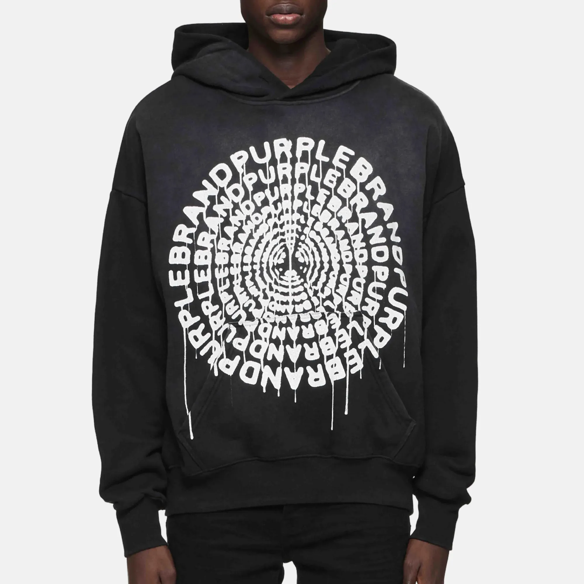 Purple Brand Black Concentric Hoodie