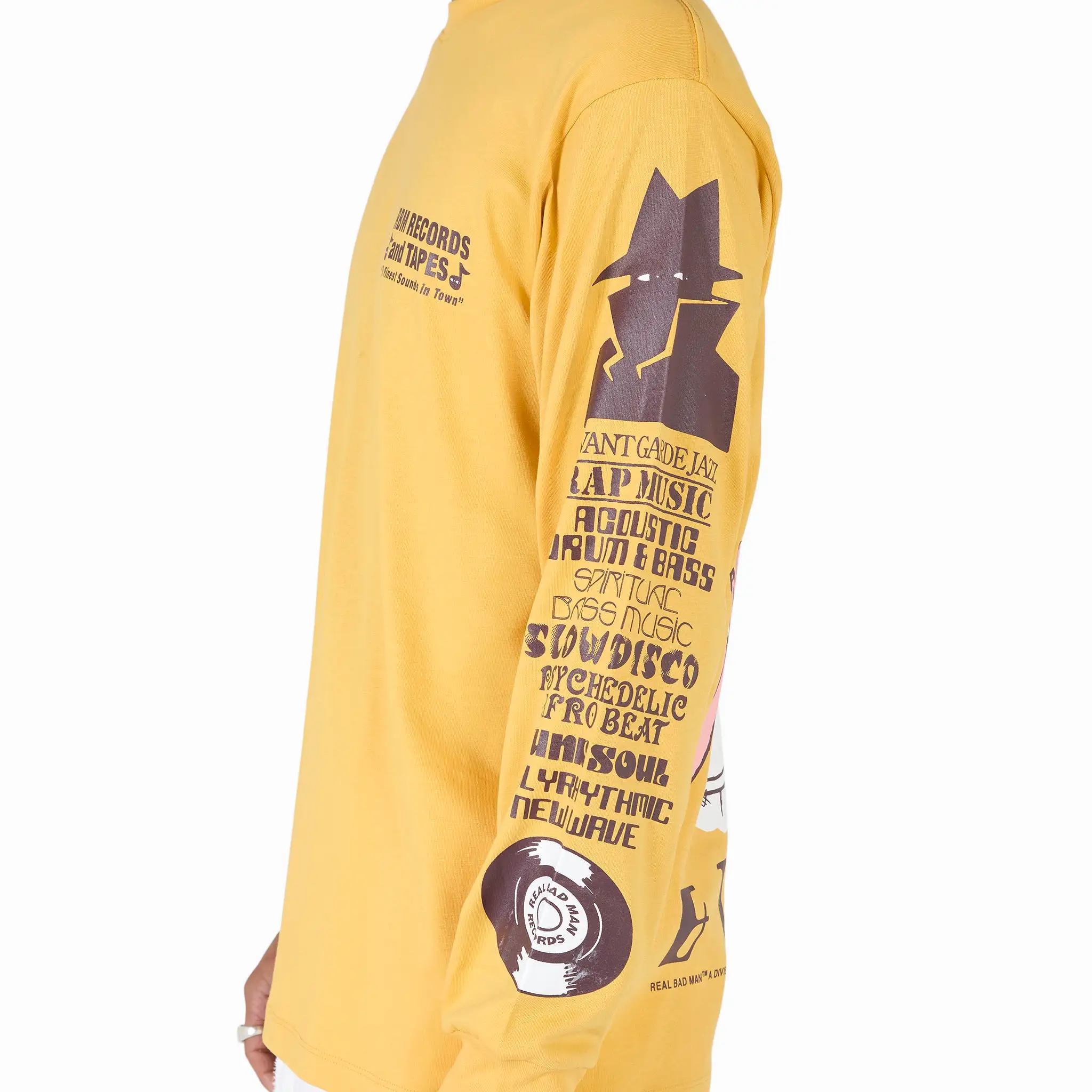 Records and Tapes Longsleeve T-Shirt Mustard