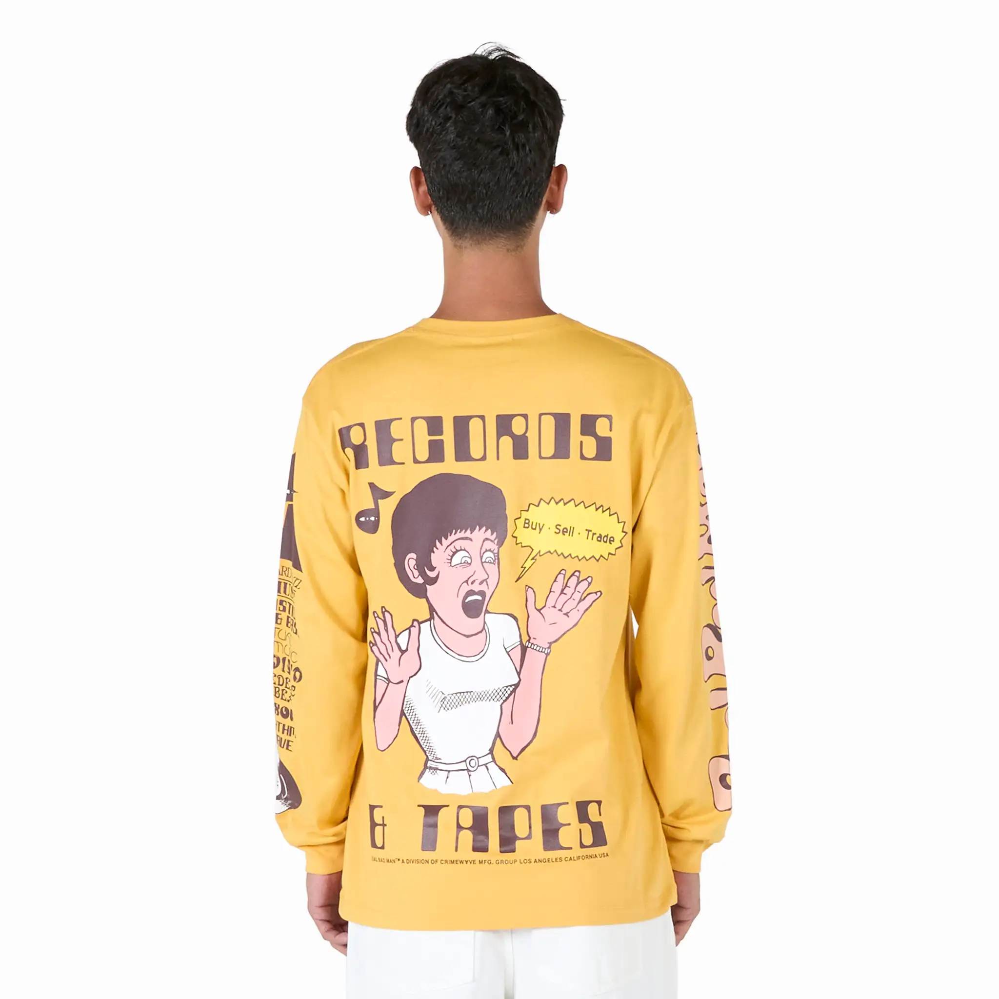 Records and Tapes Longsleeve T-Shirt Mustard