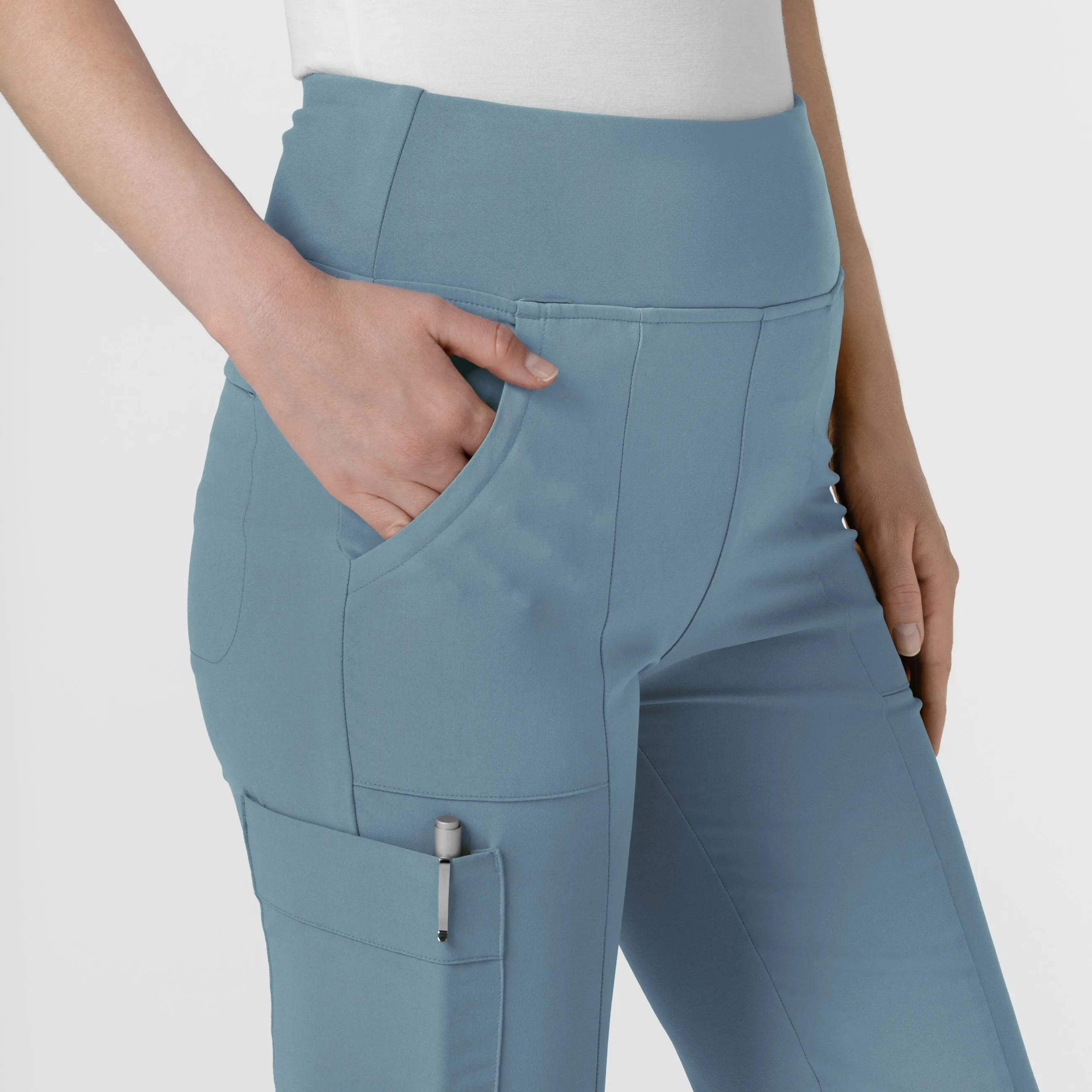 RENEW Women's Cargo Flare Scrub Pant - Elemental Blue