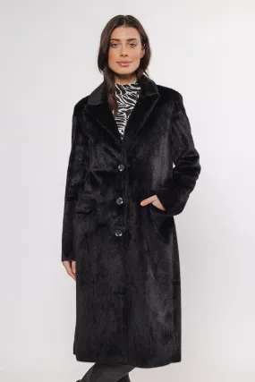 Rino & Pelle Saami Fake Fur Long Single Breasted Coat - Sand