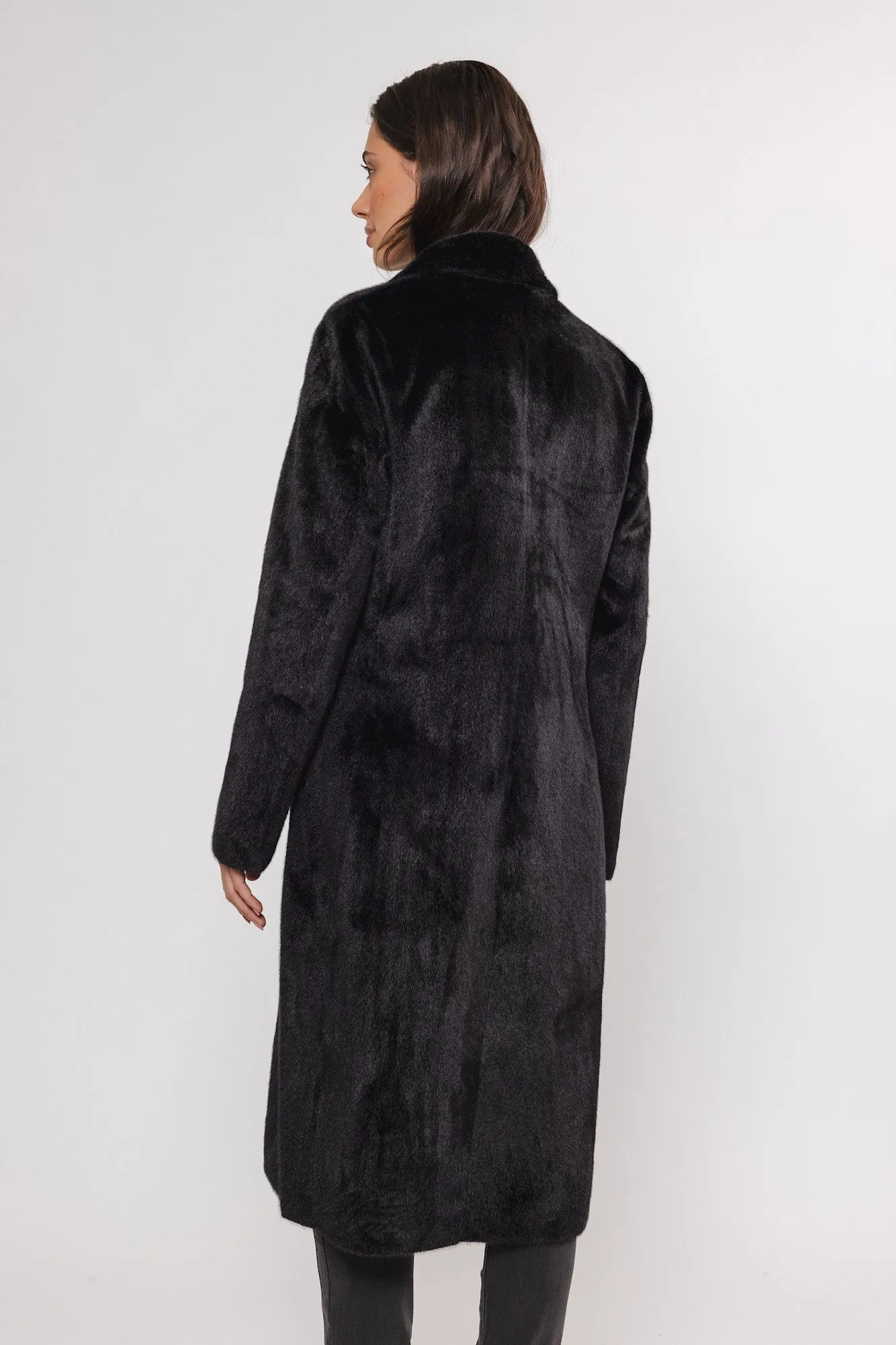 Rino & Pelle Saami Fake Fur Long Single Breasted Coat - Sand