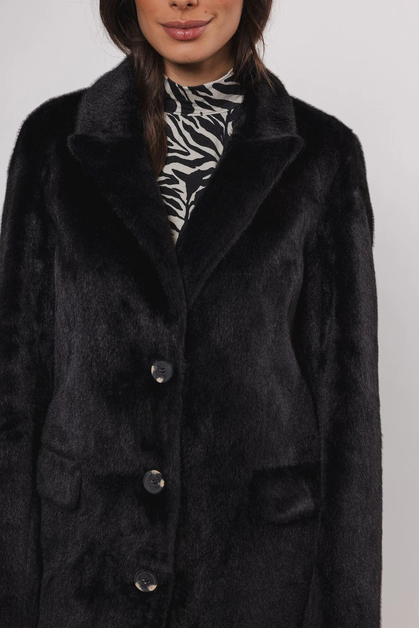 Rino & Pelle Saami Fake Fur Long Single Breasted Coat - Sand