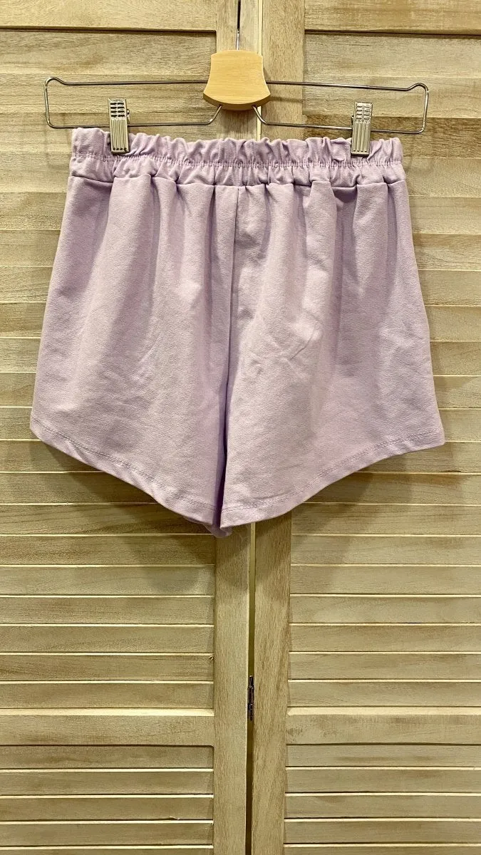 Shorts elasticizzati lilla