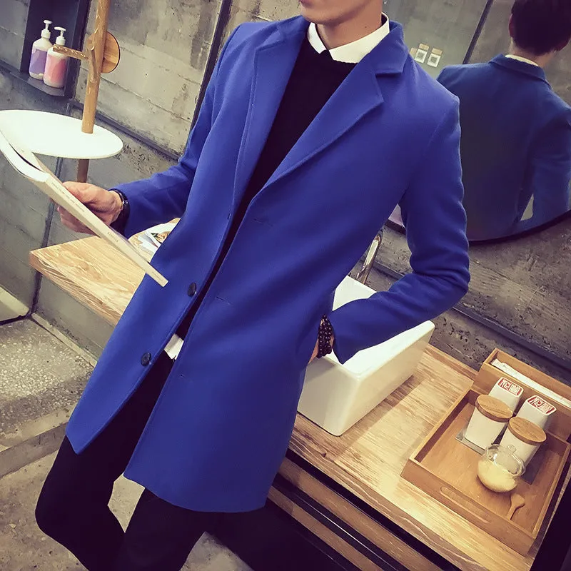 Single-breasted mid-length trench coat