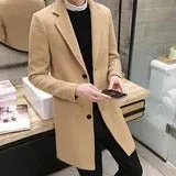 Single-breasted mid-length trench coat