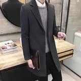 Single-breasted mid-length trench coat