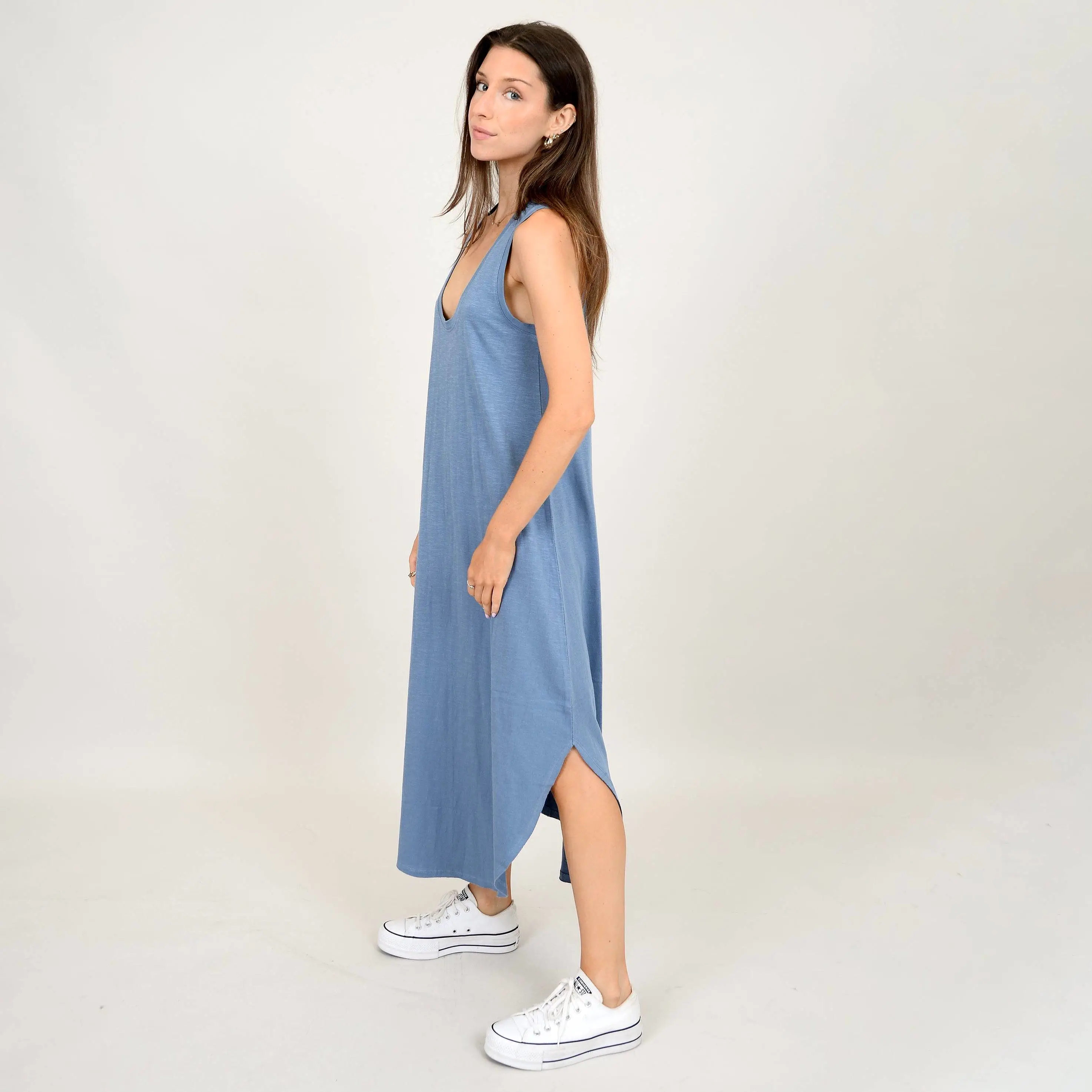 Sky Scoop Neck | Tank Dress