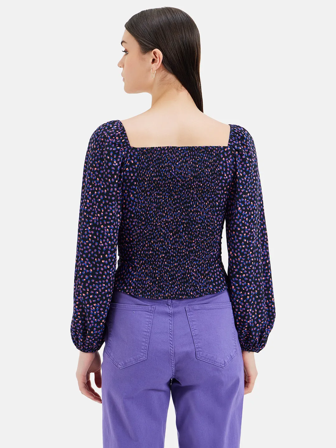 Square Neck Printed Top