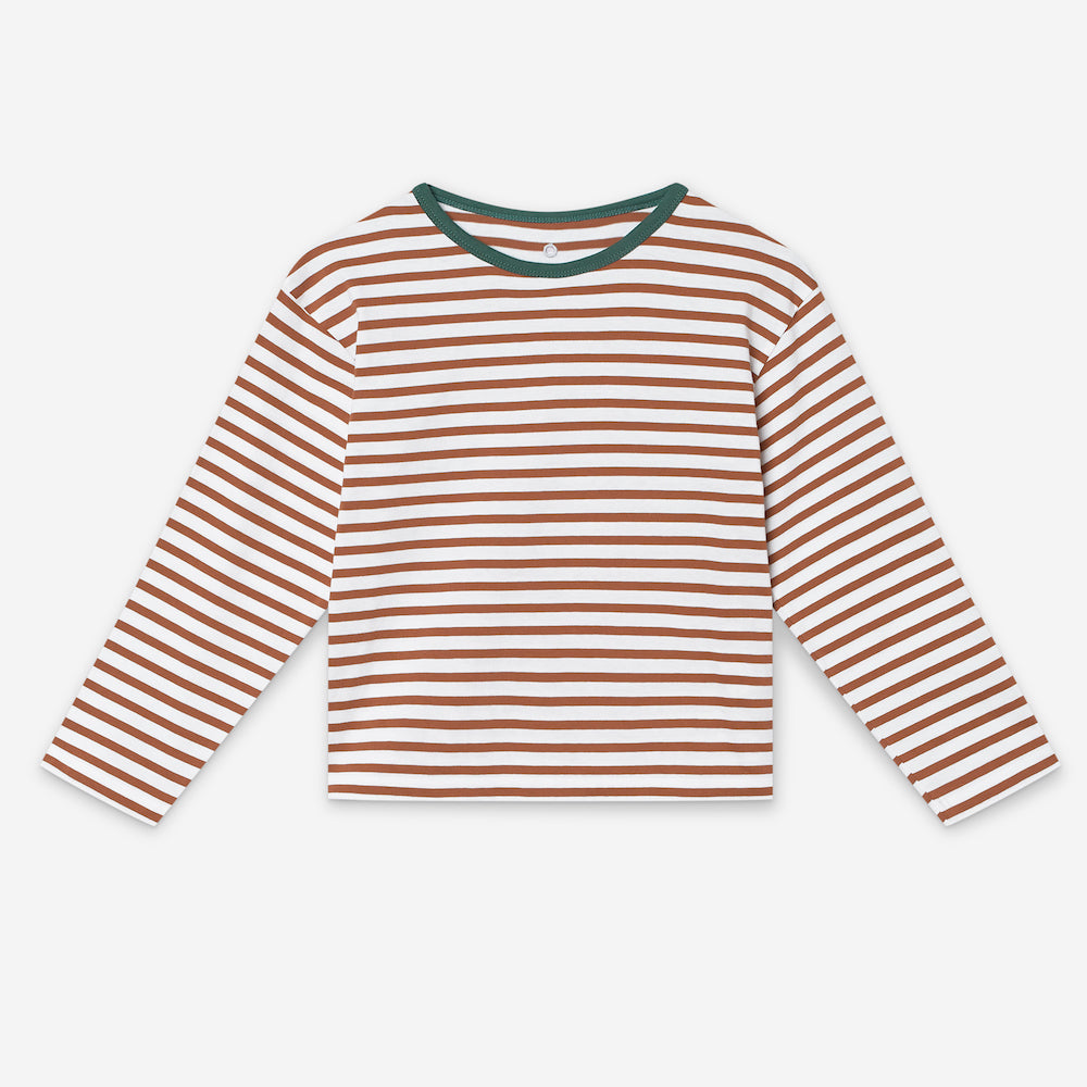 Striped Boxy Longsleeve I Caramel Cookie