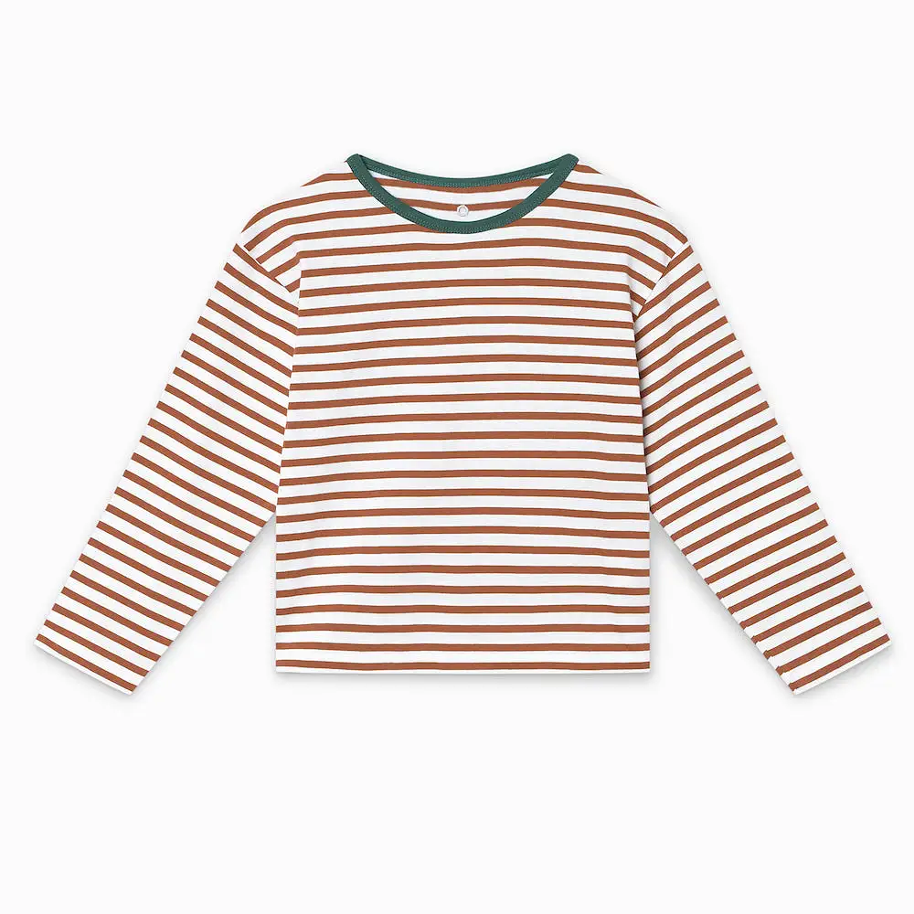 Striped Boxy Longsleeve I Caramel Cookie