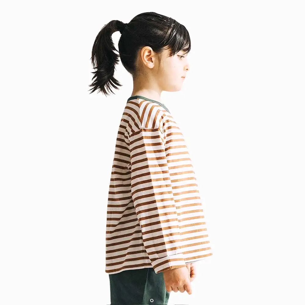 Striped Boxy Longsleeve I Caramel Cookie