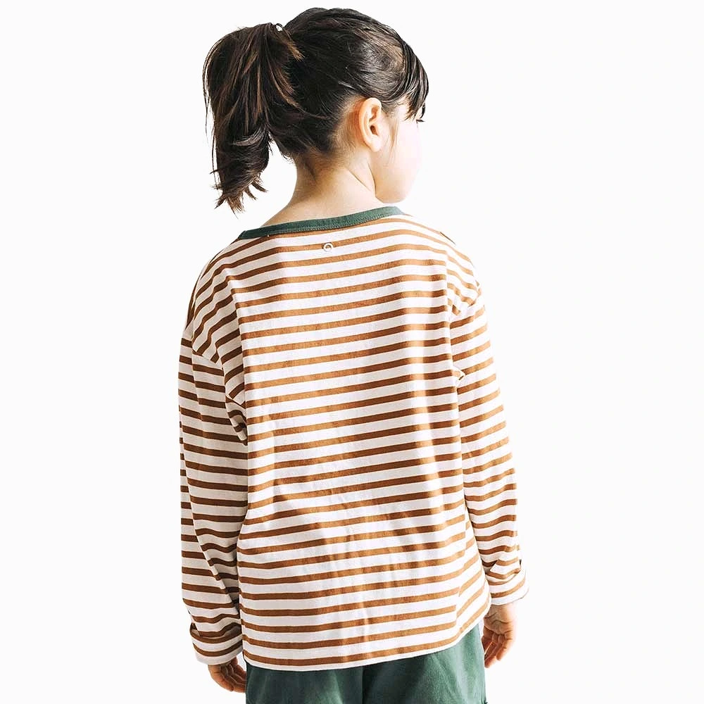 Striped Boxy Longsleeve I Caramel Cookie