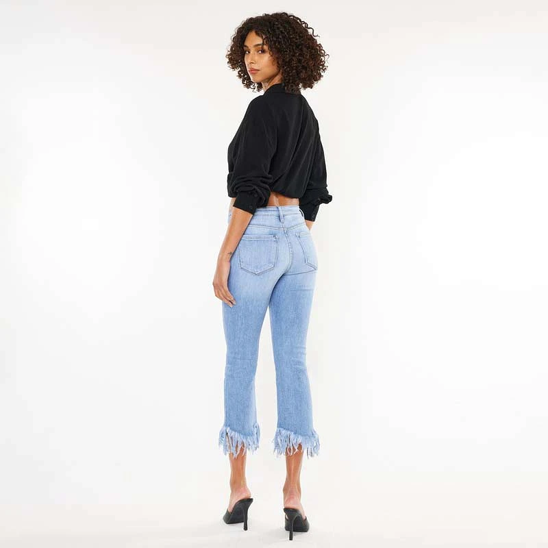 The Arla High Rise Frayed Straight Jeans