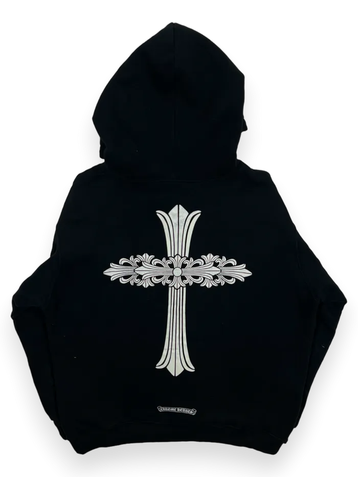 Thermal Hoodie CHROME HEARTS Black Cross Logo Vintage