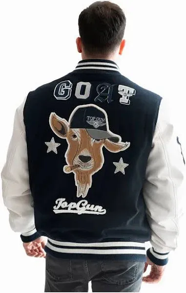 Top Gun - The Goat Varsity Jacket - Navy