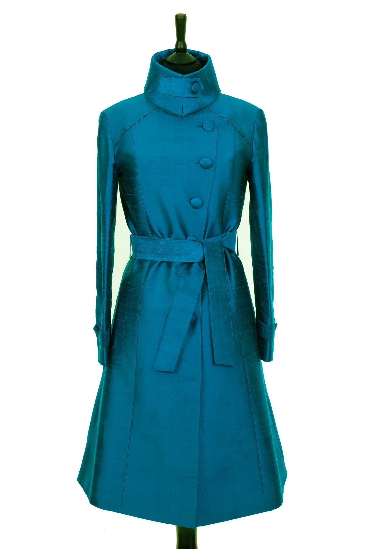 Trench Coat in Kingfisher Blue