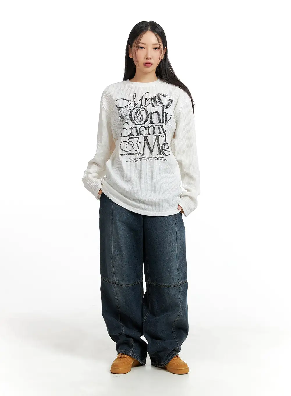 Unisex Graphic Lettering Long Sleeve CM418