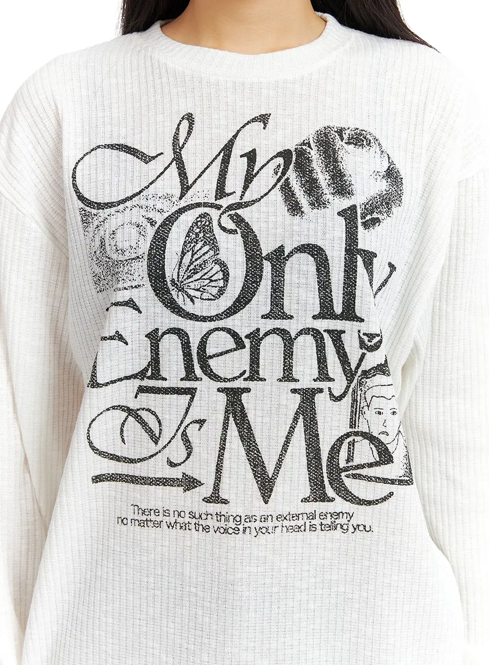 Unisex Graphic Lettering Long Sleeve CM418