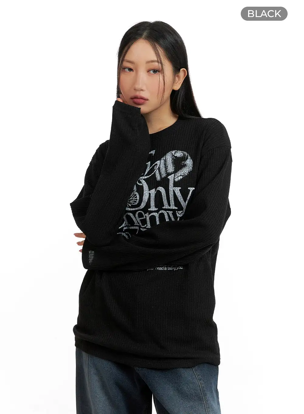 Unisex Graphic Lettering Long Sleeve CM418