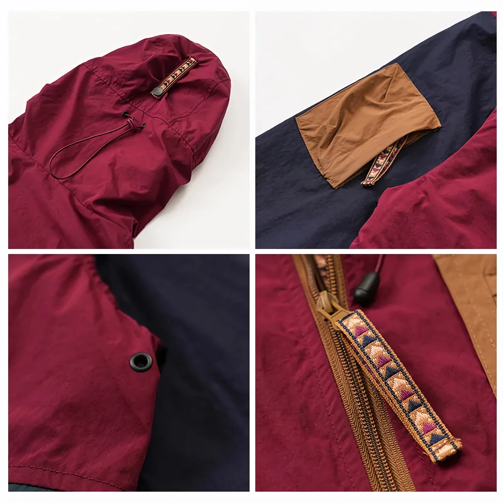 Unusual Original Tri-Tone Zip Up Windbreaker