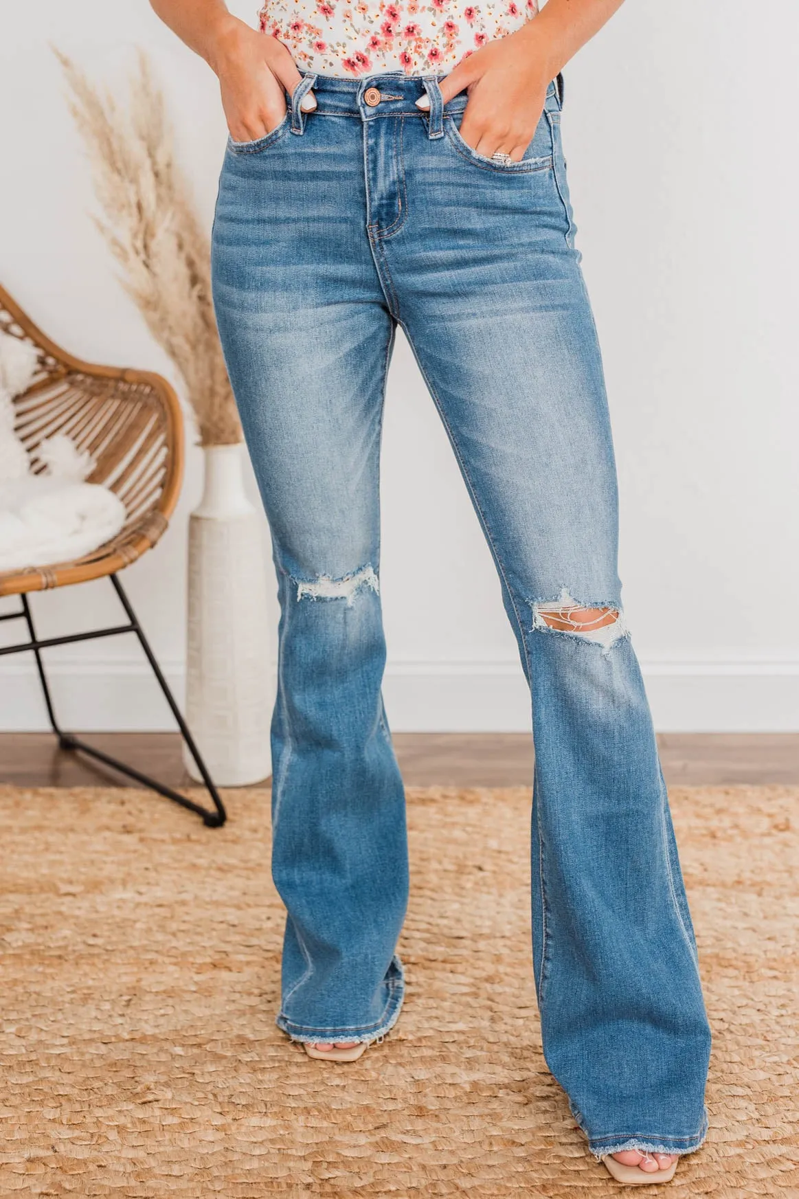 Vervet High-Rise Flare Jeans- Kenley Wash