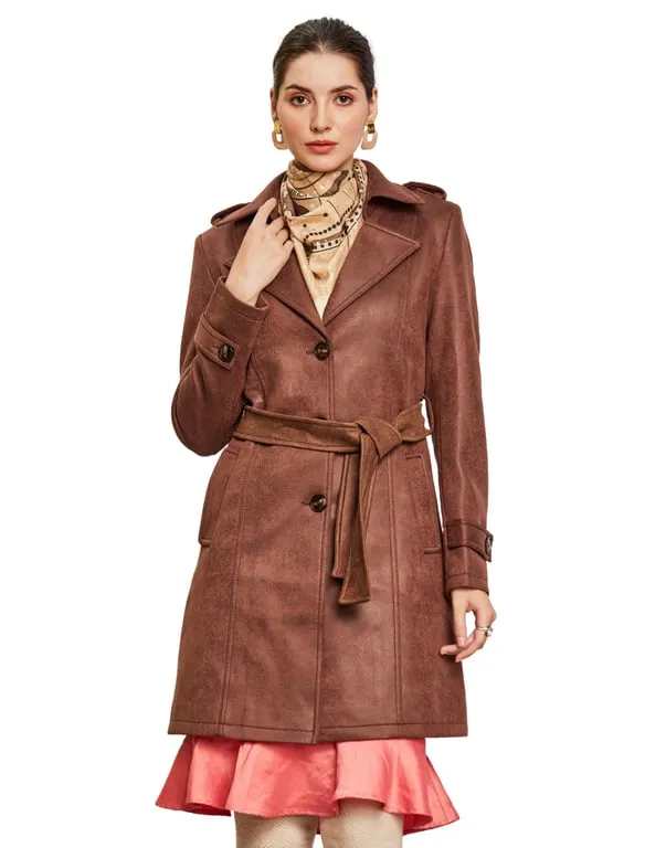 Women Coat Coffee Color