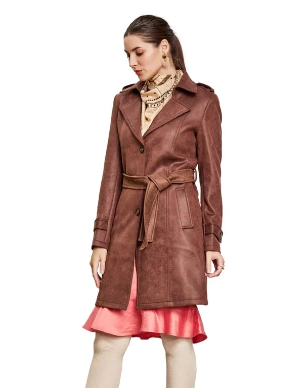 Women Coat Coffee Color