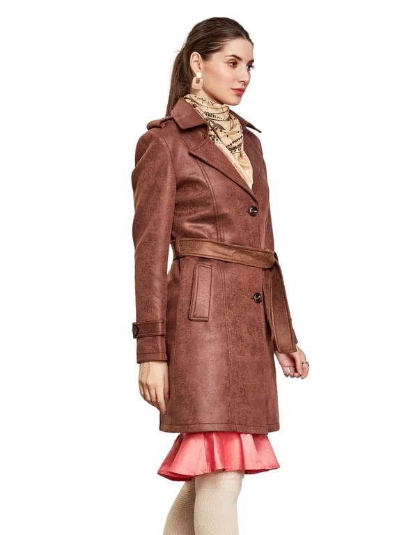 Women Coat Coffee Color