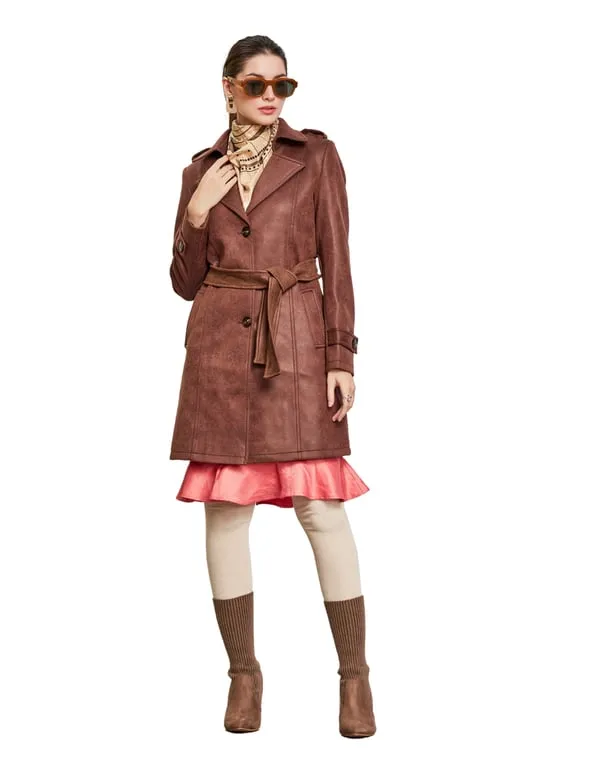 Women Coat Coffee Color