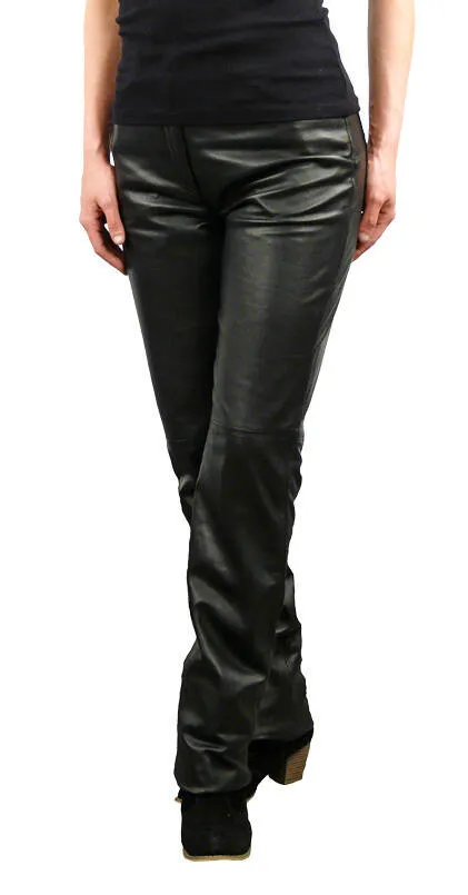 Women's black leather pants with oakwood jeans cut 64597