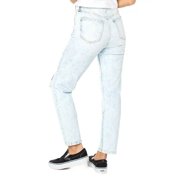 Women's junior high rise denim ripped jeans