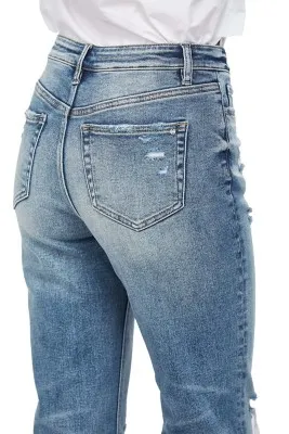 Women's Mica Denim Button Fly Original Straight Jeans