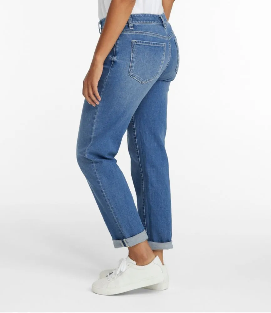 Women's Signature Organic Denim Boyfriend Jeans, Low-Rise Straight-Leg