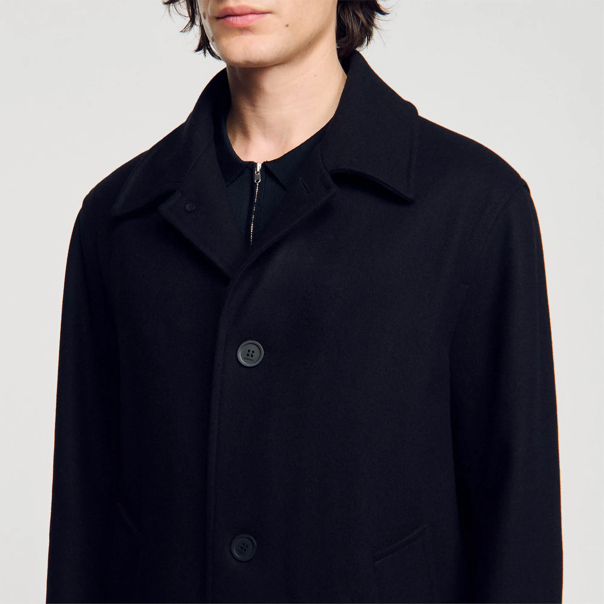 Wool broadcloth coat